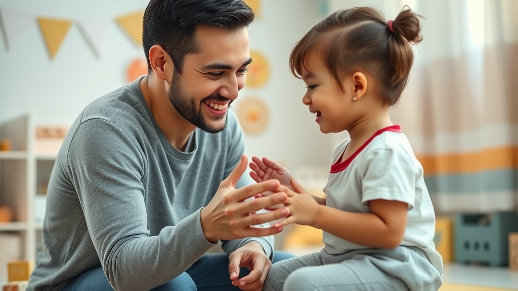 Empathetic parent and child demonstrating emotional intelligence in parenting through caring conversation in a cozy child