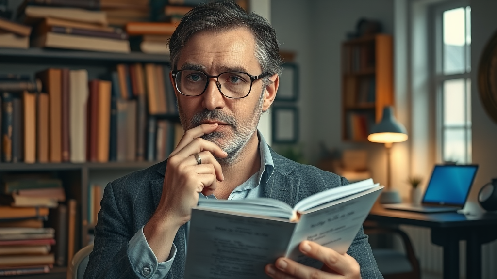 Thoughtful psychologist reflecting on parenting styles from historical and modern perspectives